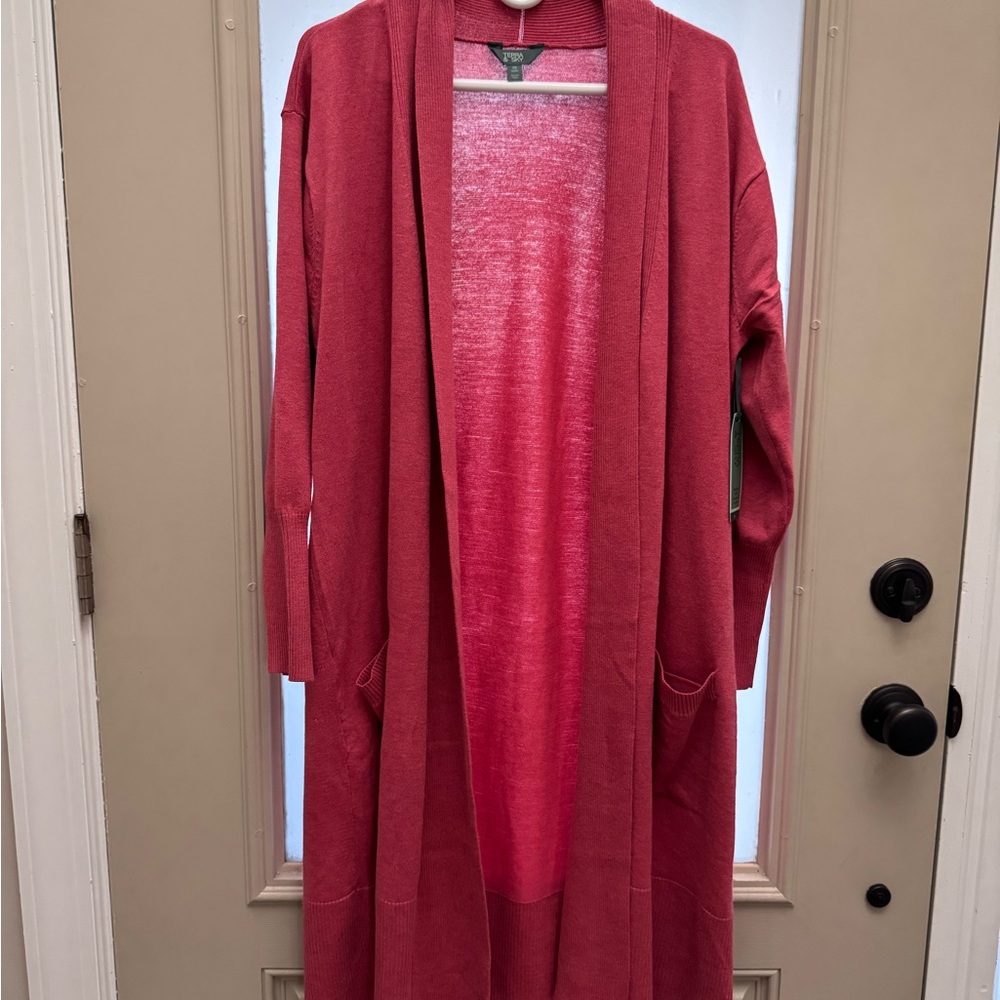 Terra and Sky pink duster cardigan size 0X